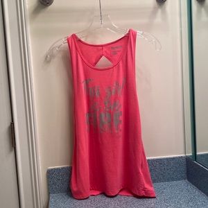 Reebok Hot Pink Exercise Tank Top with Back Cut Out (Never Used)